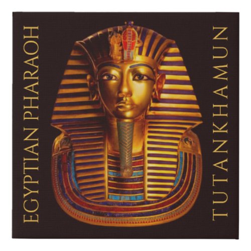 Ancient Egyptian King Tutankhamun Gold Burial Mask Faux Canvas Print