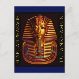 Ancient Egyptian King Tutankhamun Gold Burial Mask Postcard