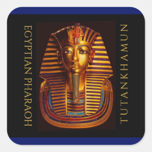 Ancient Egyptian King Tutankhamun Gold Burial Mask Square Sticker