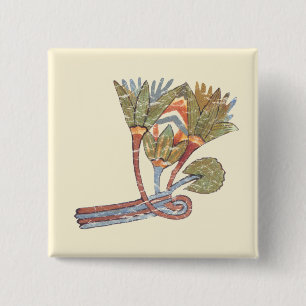 Ancient Egyptian Lotus Flower Button