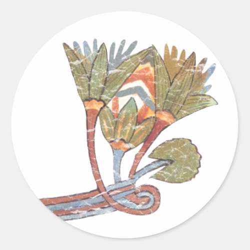 Ancient Egyptian Lotus Flower Classic Round Sticker