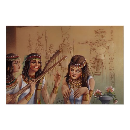 Ancient Egyptian Musicians Fine Art Foam Board Poster