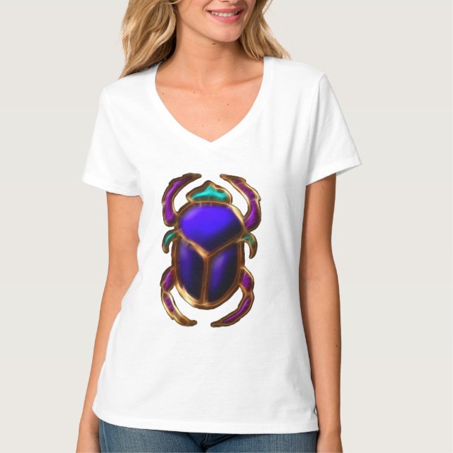Ancient Egyptian Mystical Scarab Art T-Shirt (Front)