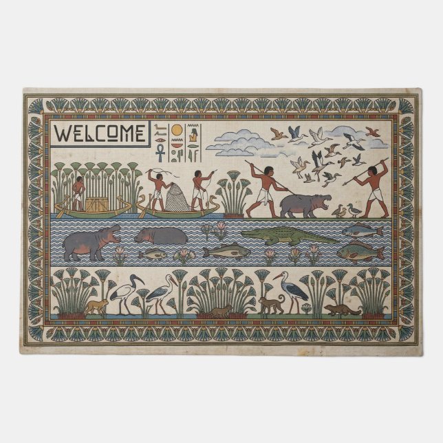 Ancient Egyptian Nile Welcome Doormat (Front)