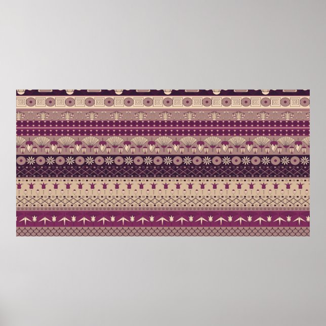 Ancient Egyptian ornament Tribal seamless pattern. Poster (Front)