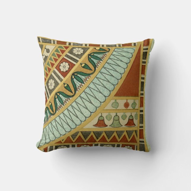 Ancient Egyptian Pattern Throw Pillow (Front)