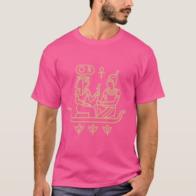 Ancient Egyptian Pharaoh & Goddess Golden Glow Des T-Shirt (Front)