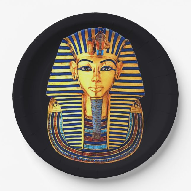 Ancient Egyptian Pharaoh King Tutankhamun Paper Plates (Front)