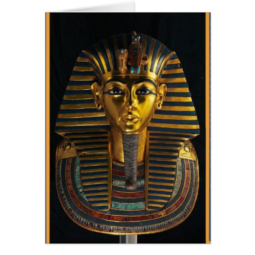 Ancient Egyptian pharaoh mask, King Tut golden art Cards