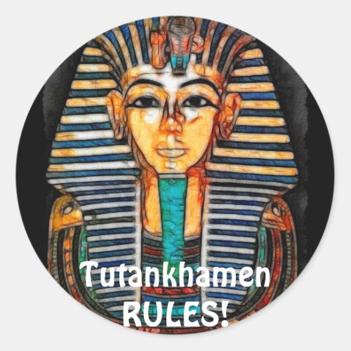 Ancient Egyptian Pharaoh Tutankhamen Classic Round Sticker