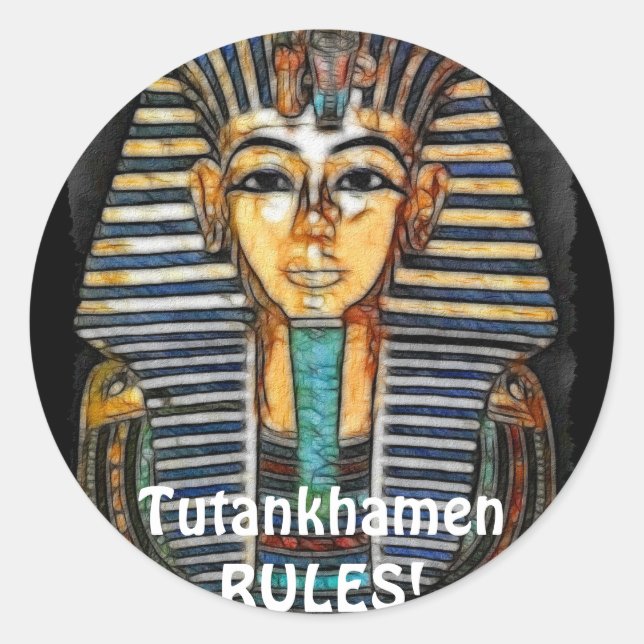 Ancient Egyptian Pharaoh Tutankhamen Classic Round Sticker (Front)