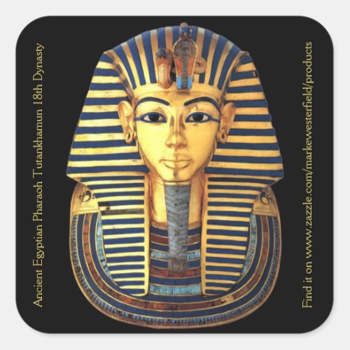 Ancient Egyptian Pharaoh Tutankhamun 18th Dynasty Square Sticker