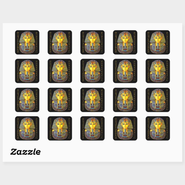 Ancient Egyptian Pharaoh Tutankhamun Gold Mask  Square Sticker (Sheet)