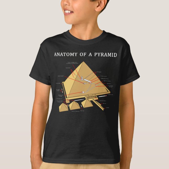Ancient Egyptian Pyramid Anatomy Archeology T-Shirt (Front)