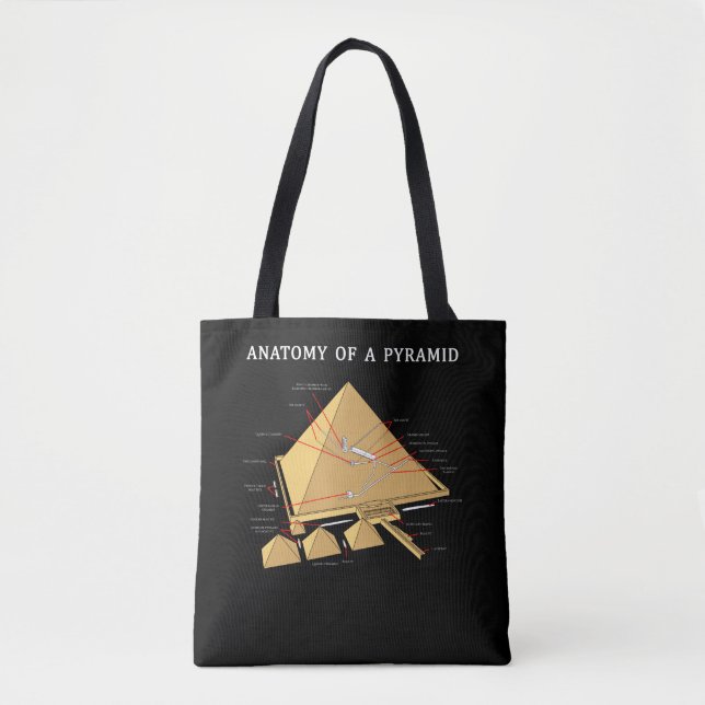 Ancient Egyptian Pyramid Anatomy Archeology Tote Bag (Front)