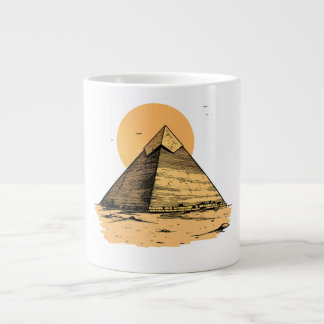 Ancient Egyptian Pyramid Sticker Giant Coffee Mug
