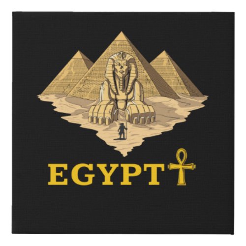 Ancient Egyptian Pyramids Sphinx Sacred Geometry Faux Canvas Print