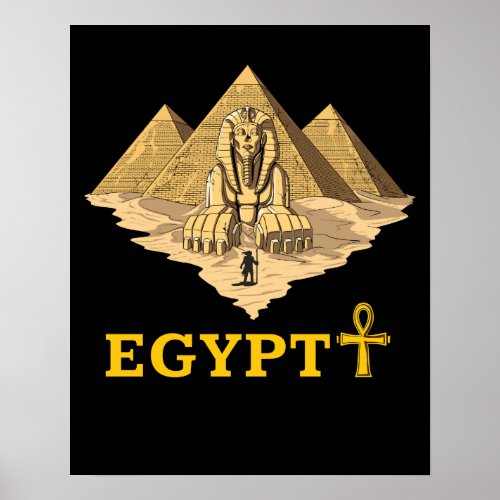 Ancient Egyptian Pyramids Sphinx Sacred Geometry Poster
