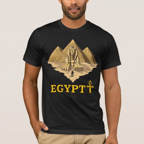 Ancient Egyptian Pyramids Sphinx Sacred Geometry T_Shirt