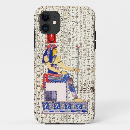 Ancient Egyptian Queen Hieroglyphics Design iPhone 11 Case