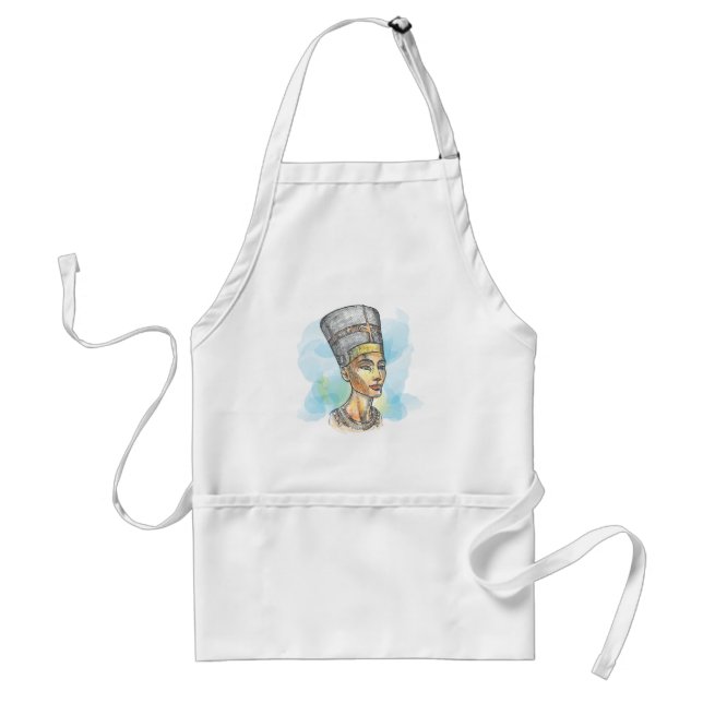 Ancient Egyptian Queen Nefertiti Bust Sketch Adult Apron (Front)