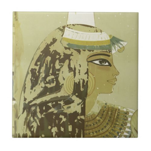 Ancient Egyptian Queen Vintage Luxor Travel Tile