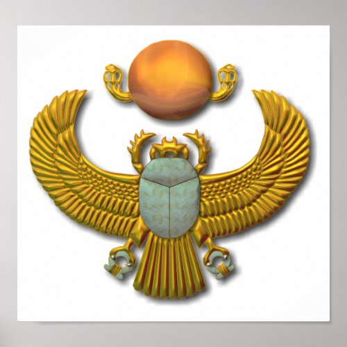 Ancient Egyptian Sacred Scarab _ Gold Poster