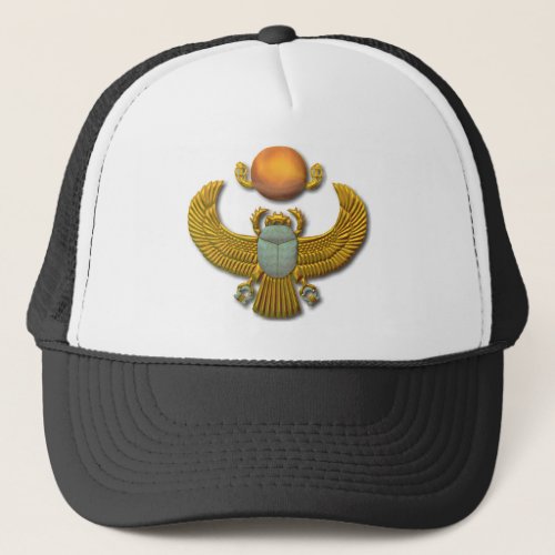 Ancient Egyptian Sacred Scarab _ Gold Trucker Hat