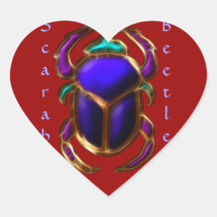 Ancient Egyptian Scarab Beetle Design Heart Sticker