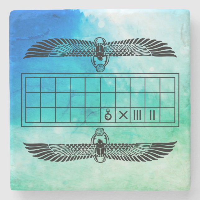Ancient Egyptian Senet Board Stone Coaster (Front)