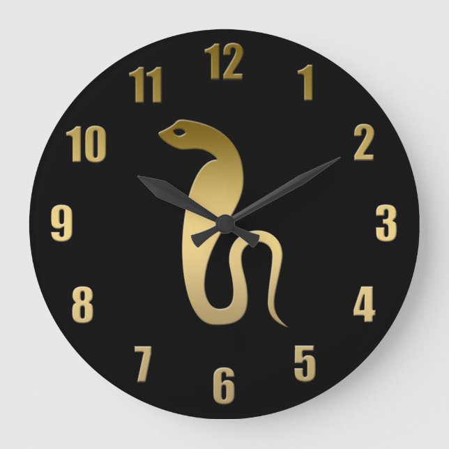 Ancient Egyptian snake - goddess Renenutet Large Clock (Front)