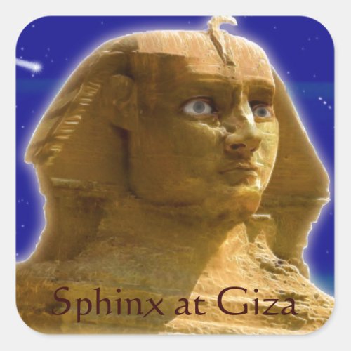 Ancient Egyptian Sphinx at Giza Art Design Square Sticker
