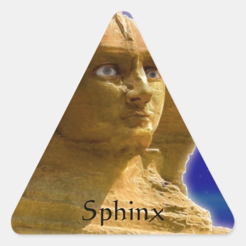 Ancient Egyptian Sphinx at Giza Art Design Triangle Sticker