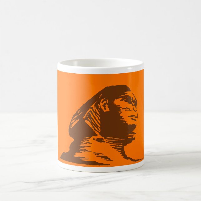 Ancient Egyptian Sphinx Bold Orange And Brown  Coffee Mug (Creator Uploaded)