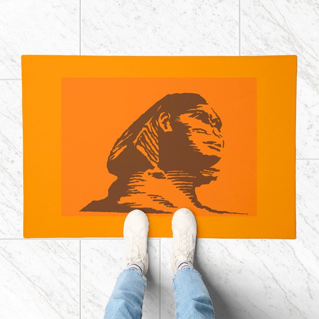 Ancient Egyptian Sphinx Bold Orange And Brown  Doormat (Creator Uploaded)
