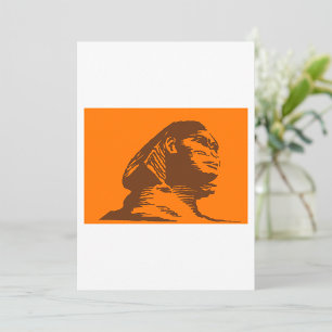 Ancient Egyptian Sphinx Bold Orange And Brown Invitation