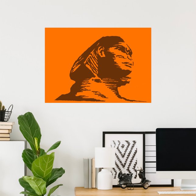 Ancient Egyptian Sphinx Bold Orange And Brown  Poster (Creator Uploaded)