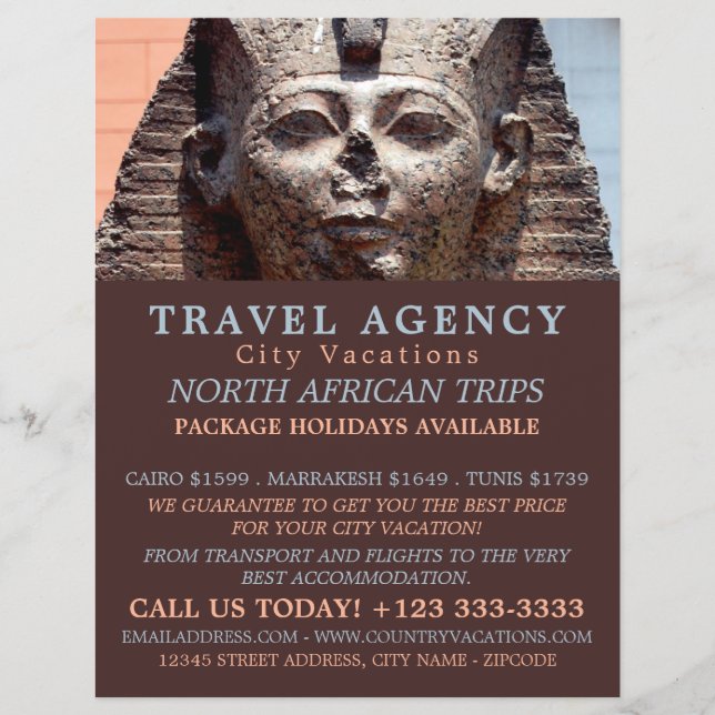 Ancient Egyptian Sphinx, Cairo, Travel Agency  Flyer (Front)
