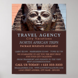Ancient Egyptian Sphinx, Cairo, Travel Agency Poster