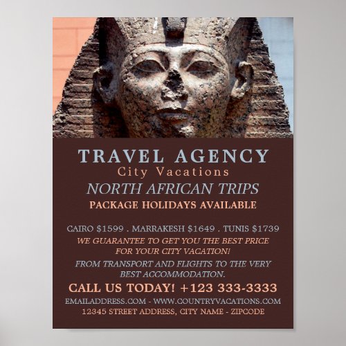 Ancient Egyptian Sphinx Cairo Travel Agency Poster