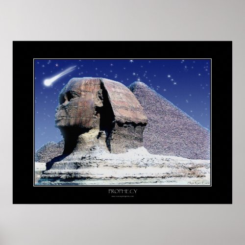 Ancient Egyptian Sphinx  Pyramid Art Poster