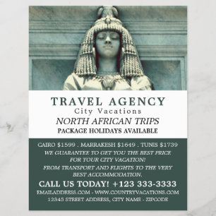 Ancient Egyptian Statue, Cairo, Travel Agency  Flyer