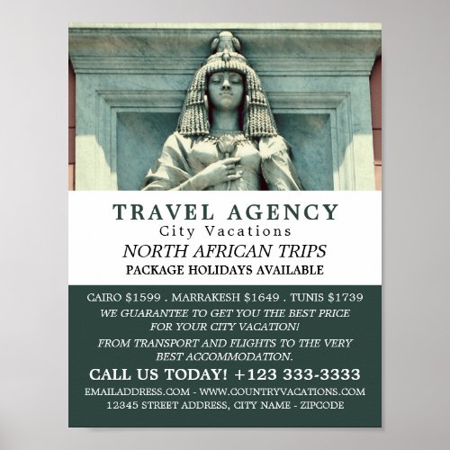 Ancient Egyptian Statue Cairo Travel Agency Poster