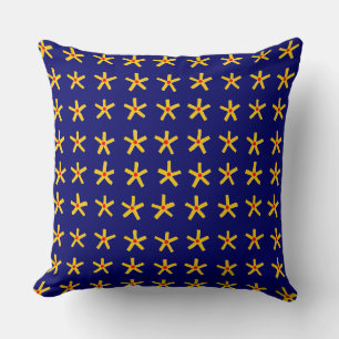 Ancient Egyptian Style Star Pattern - Deep Navy Throw Pillow