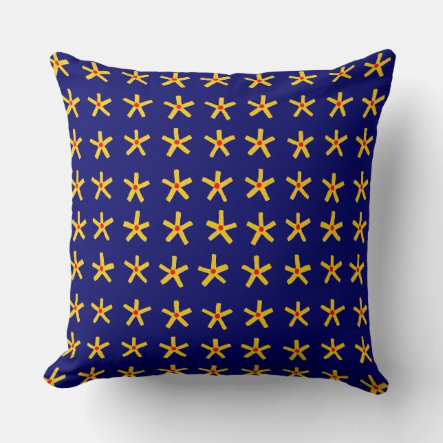 Ancient Egyptian Style Star Pattern - Deep Navy Throw Pillow (Front)