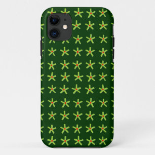 Ancient Egyptian Style Star Pattern II - Dk Green  iPhone 11 Case