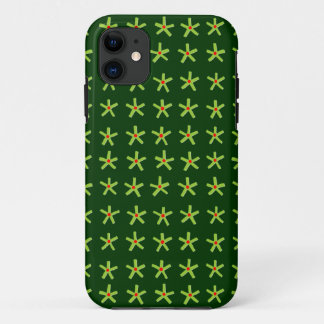 Ancient Egyptian Style Star Pattern II - Dk Green iPhone 11 Case