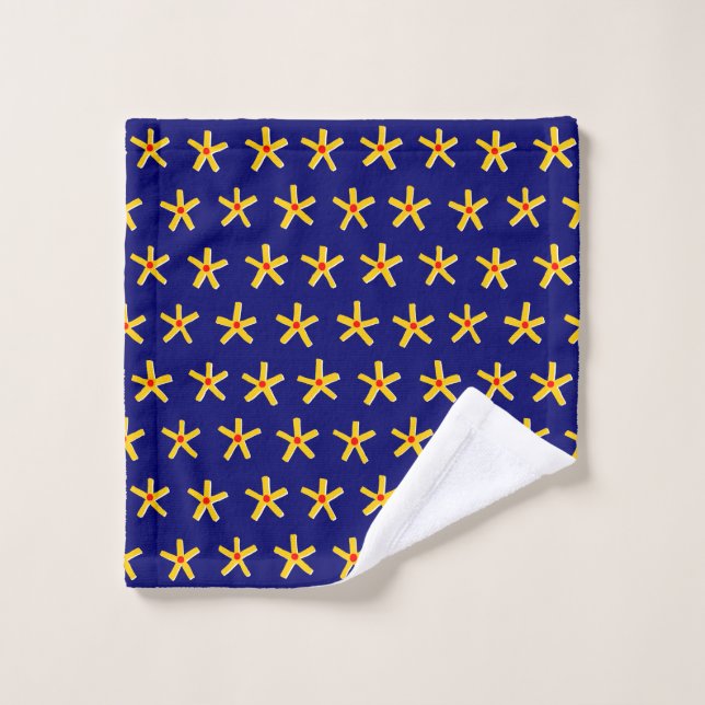 Ancient Egyptian Style Star Pattern v2 - Deep Navy Wash Cloth (Wash Cloth)
