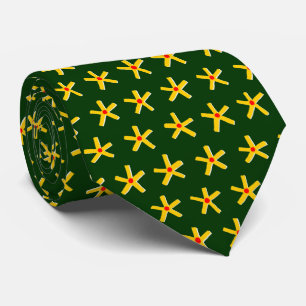 Ancient Egyptian Style Star Pattern V2 - Dk Green Neck Tie