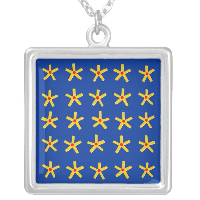 Ancient Egyptian Style Stars Silver Plated Necklace (Front)